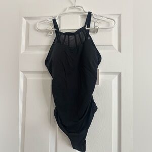 Black High-Neck One-Piece Swimsuit